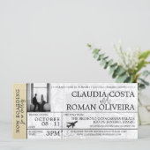 シャンパンブラジ結婚ルズボーディングパス招待状 (スタンド正面)