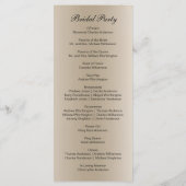 シャンパンブラックスクリプト結婚式 プログラムカード メニュー (裏面)