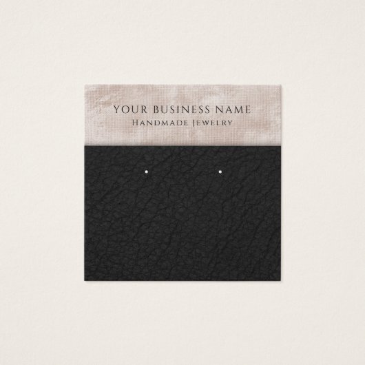 シャンパンブラックフェイクレザーイヤリングディスプレイカード (正面)