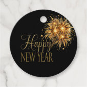 シャンパンブラック&金ゴールドニューイヤーズイブパーティー フェイバータグ (正面)