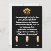 シャンパンブラック&金ゴールド新年の挨拶 シーズンカード (正面)