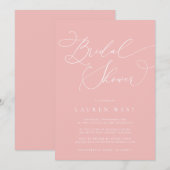 シャンパンブラッシュ モダン ブライダルシャワー 招待状 (正面/裏面)