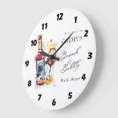 シャンパンブランチとバブルブライズシャワーウェルカム ラージ壁時計 (傾斜)