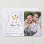 シャンパンブランチとバブルリーな花嫁のシャワー サンキューカード (正面)