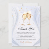 シャンパンブランチとバブルリーな花嫁のシャワー サンキューカード (正面)