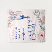 シャンパンブランチとバブルリーな花嫁のシャワー タペストリー (正面(横))