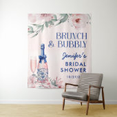 シャンパンブランチとバブルリーな花嫁のシャワー タペストリー (インサイチュ)