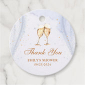 シャンパンブランチとバブルリーな花嫁のシャワー フェイバータグ (正面)