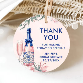 シャンパンブランチとバブルリーな花嫁のシャワー フェイバータグ