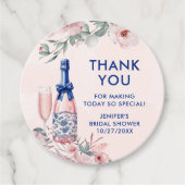 シャンパンブランチとバブルリーな花嫁のシャワー フェイバータグ (正面)