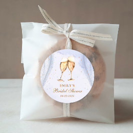 シャンパンブランチとバブルリーな花嫁のシャワー ラウンドシール