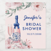 シャンパンブランチとバブルリーな花嫁のシャワー ワインラベル (シングルラベル)