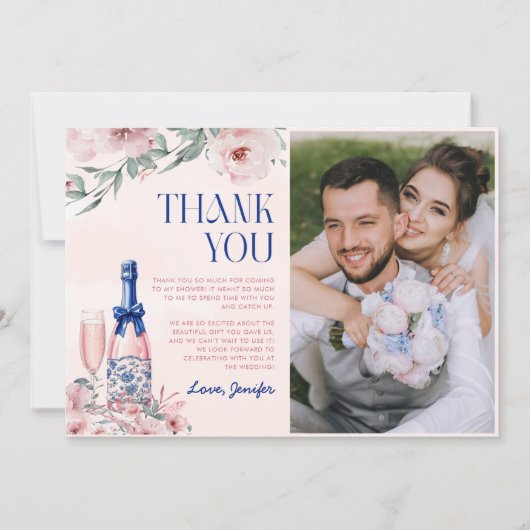 シャンパンブランチとバブルリーブライダルシャワーの写真 サンキューカード (正面)