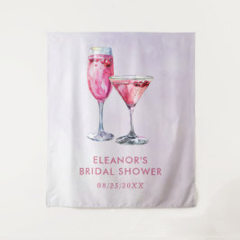 シャンパンブランチとバブル ブライズシャワー タペストリー