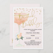 シャンパンブランチバブリーブライダルシャワー招待状 招待状 (正面/裏面)