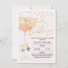 シャンパンブランチバブルブライダルシャワー招待 招待状