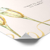 シャンパンブランチブライダルシャワーウェルカムサイン ポスター (角)