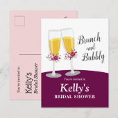 シャンパンブランチ&バブリー応援誕生日 インビテーションポストカード (正面/裏面)