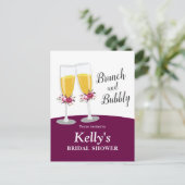 シャンパンブランチ&バブリー応援誕生日 インビテーションポストカード (スタンド正面)