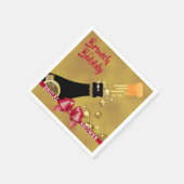 シャンパンブランチ&バブリー金ゴールドブライダルシャワー スタンダードカクテルナプキン (角)