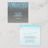 シャンパンブルーグレー 結婚式の詳細カード エンクロージャーカード (正面/裏面)