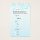 シャンパンブルー結婚グレーのフードチョイスカード (裏面)