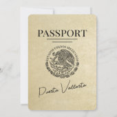 シャンパンプエルタバラルタパスポ結婚ート 招待状 (裏面)