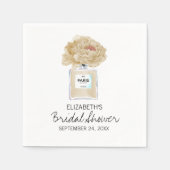 シャンパンプオニーズアンドフュームフローラブライダルシャワー スタンダードカクテルナプキン (正面)