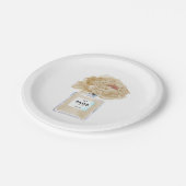 シャンパンプオニーズアンドフュームフローラブライダルシャワー ペーパープレート (アングル)