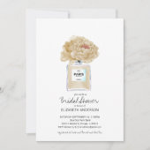 シャンパンプオニーズアンドフュームフローラブライダルシャワー 招待状 (正面)
