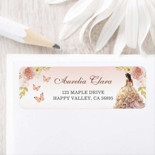 シャンパンプリンセスドレスキンセニェラ誕生日 ラベル (インサイチュ)