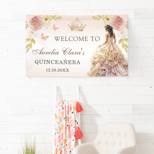 シャンパンプリンセスドレスキンセニェラ誕生日 横断幕 (インサイチュ)