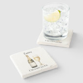 シャンパンプロセッコ愛好家の名前 ストーンコースター (横)