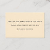 シャンパンベーカリーベーカー菓子シェフバニラマカロン 名刺 (裏面)