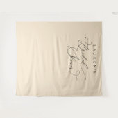 シャンパンベージュのブライダルシャワーの写真用背景 タペストリー (正面(横))