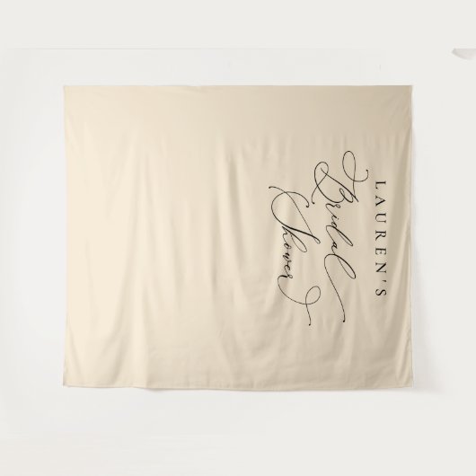 シャンパンベージュのブライダルシャワーの写真用背景 タペストリー (正面(横))