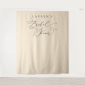 シャンパンベージュのブライダルシャワーの写真用背景 タペストリー (正面)