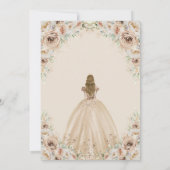 シャンパンベージュクリームフローラプリンセスキンセアニェラ 招待状 (裏面)