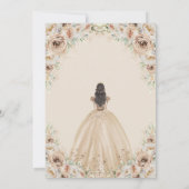 シャンパンベージュクリームフローラプリンセスキンセアニラ 招待状 (裏面)