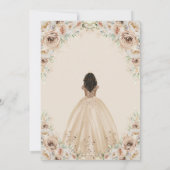 シャンパンベージュクリームフローラプリンセスキンセアニラ 招待状 (裏面)