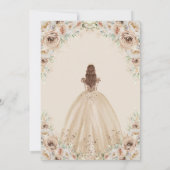 シャンパンベージュクリームフローラプリンセスキンセアニラ 招待状 (裏面)