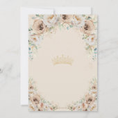 シャンパンベージュクリームフローラヴィンテージキンセアニラ 招待状 (裏面)