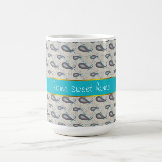 シャンパンペイズリーパターン コーヒーマグカップ (中央)