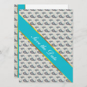 シャンパンペイズリーパターン セーブザデート (正面/裏面)