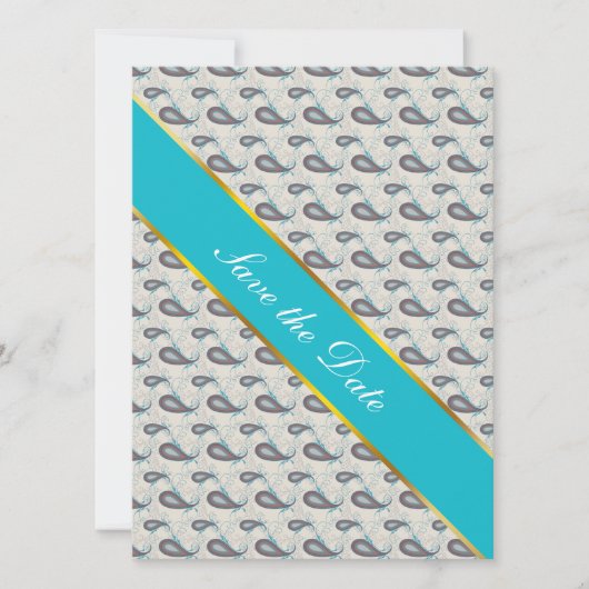 シャンパンペイズリーパターン セーブザデート (正面)