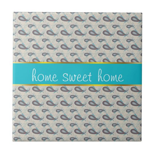 シャンパンペイズリーパターン タイル (正面)