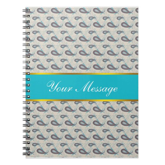 シャンパンペイズリーパターン ノートブック (正面)