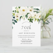 シャンパンホワイトエレガントフローラ70thバースデーパーティー 招待状 (スタンド正面)