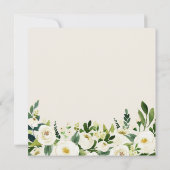 シャンパンホワイトグリーンリーフローラスクエア結婚ズ 招待状 (裏面)