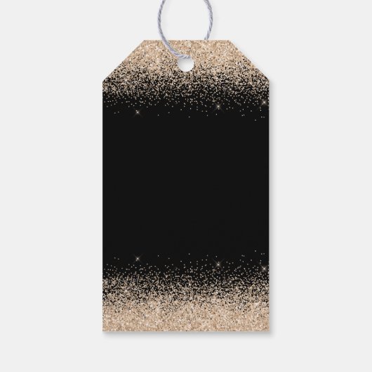 シャンパンホワイトドレスフェイクグリッターキンセアニェラ ギフトタグ (裏面)